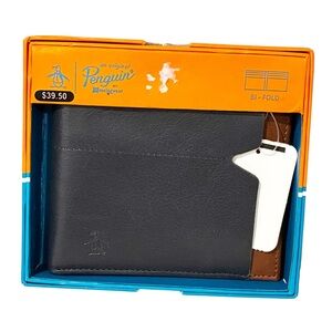 Original Penguin Dark Blue Bi Fold Mens Wallet NEW